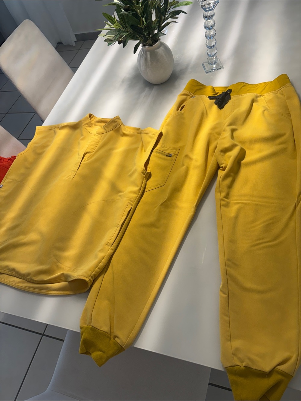 Figs Women's Yellow Jogger Pants with Matching Top